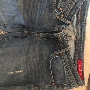Lightly distressed seven jeans